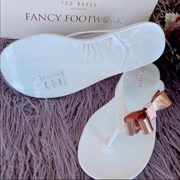 NWT Ted Baker Suszie Jelly Flip Flop Bow Detail Sandals - Picture 14 of 14